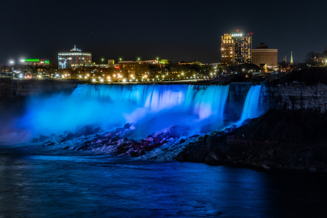 Niagara Falls fireworks at night