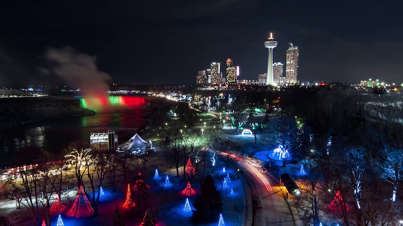 Winter Festival of Lights route through Niagara Falls