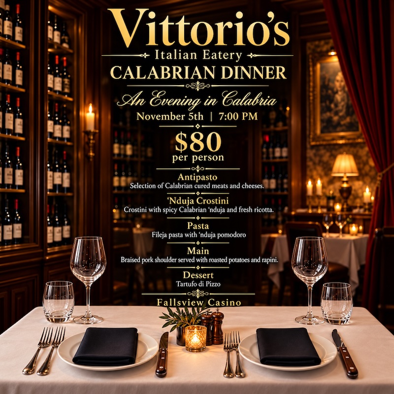 Vittorio's Calabrian Dinner